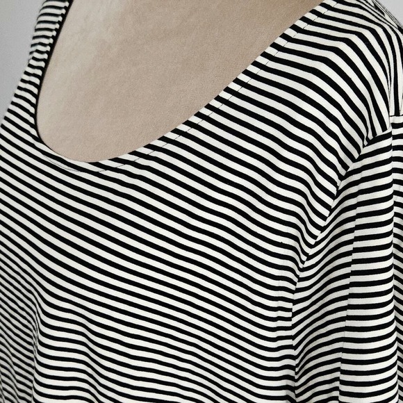 Talbots‎ Womens Sz 3x Top Black/ White Striped Short Sleeve TShirt Casual Basic - Picture 3 of 7